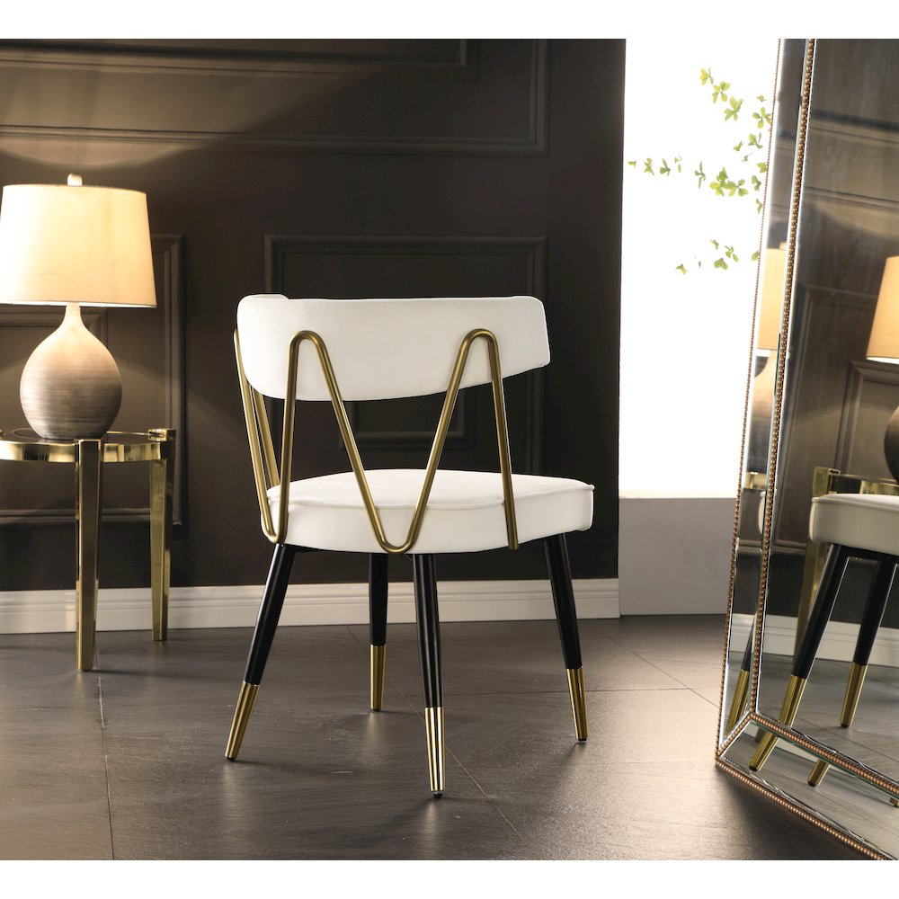 Rheingold Cream Velvet Dining Chair, Set of 2. Picture 2