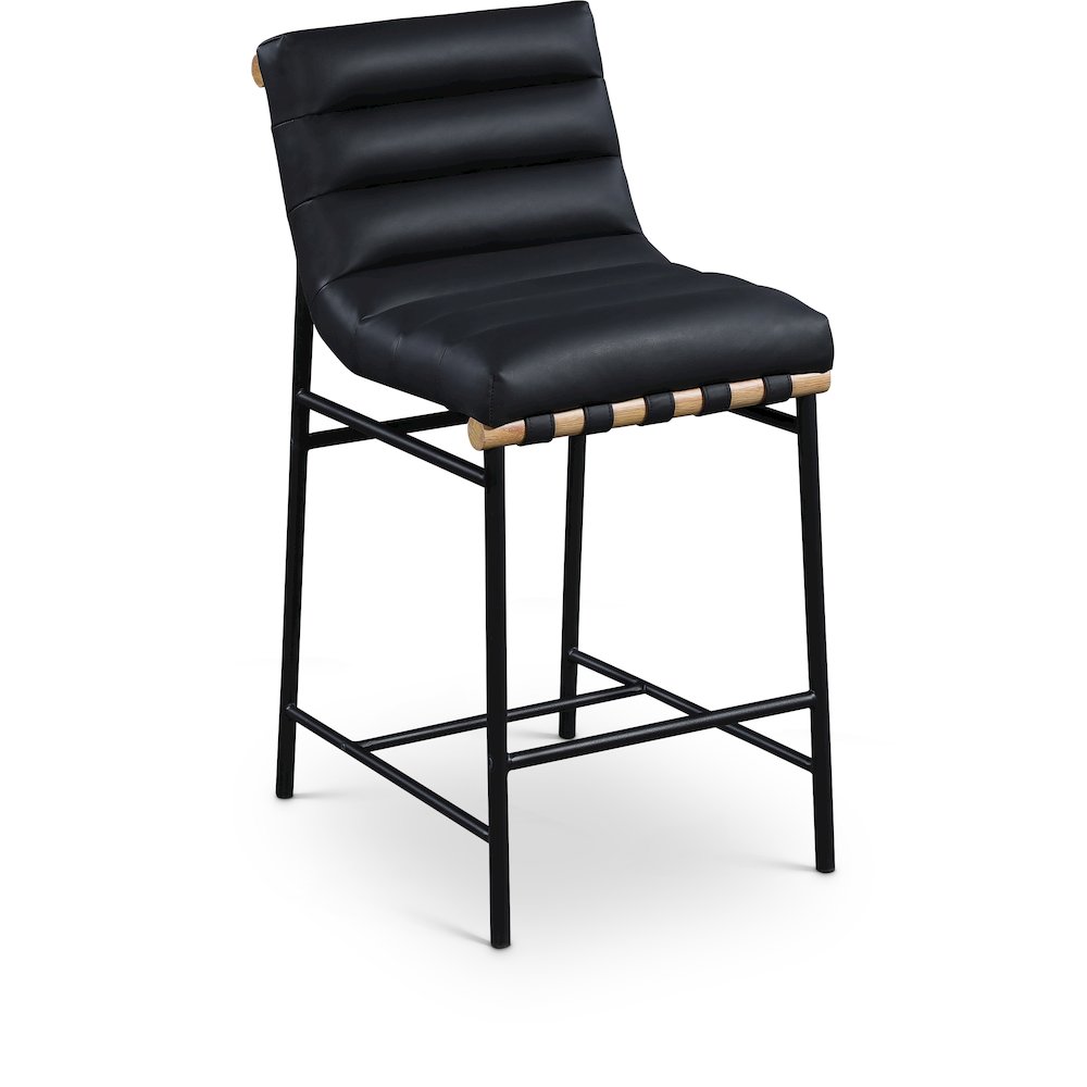 Burke Black Vegan Leather Counter Stool. Picture 1