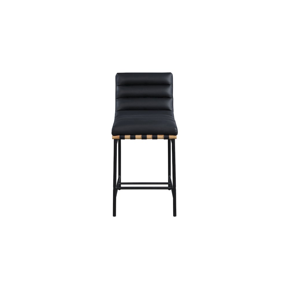 Burke Black Vegan Leather Counter Stool. Picture 2