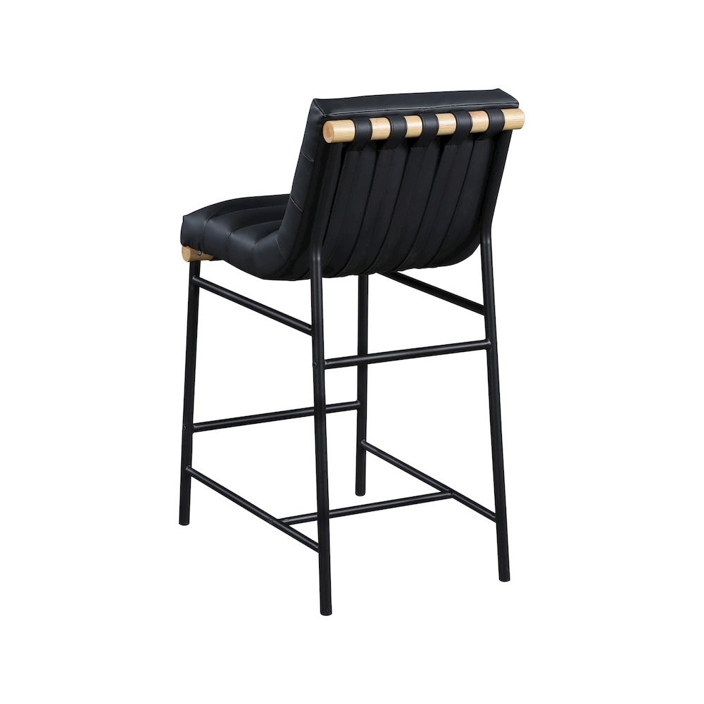 Burke Black Vegan Leather Counter Stool. Picture 3