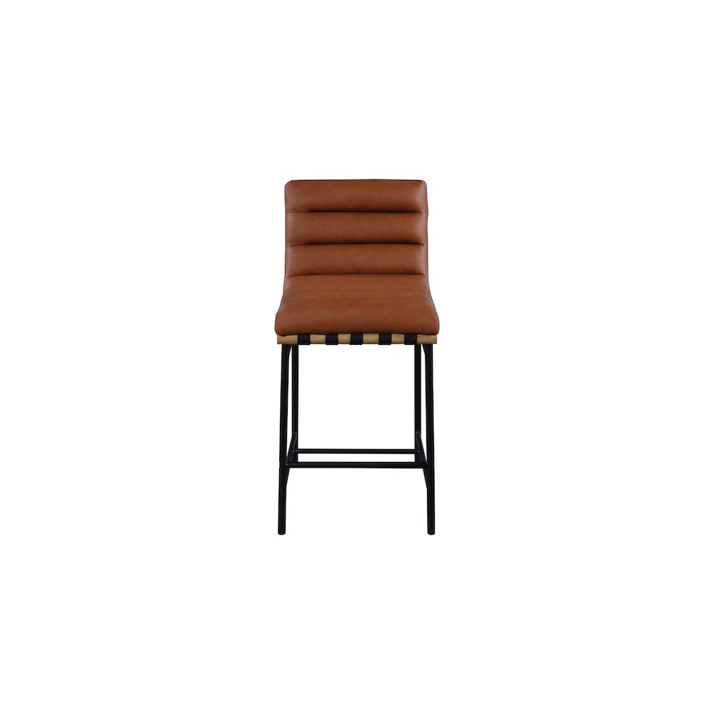 Burke Cognac Vegan Leather Counter Stool. Picture 2