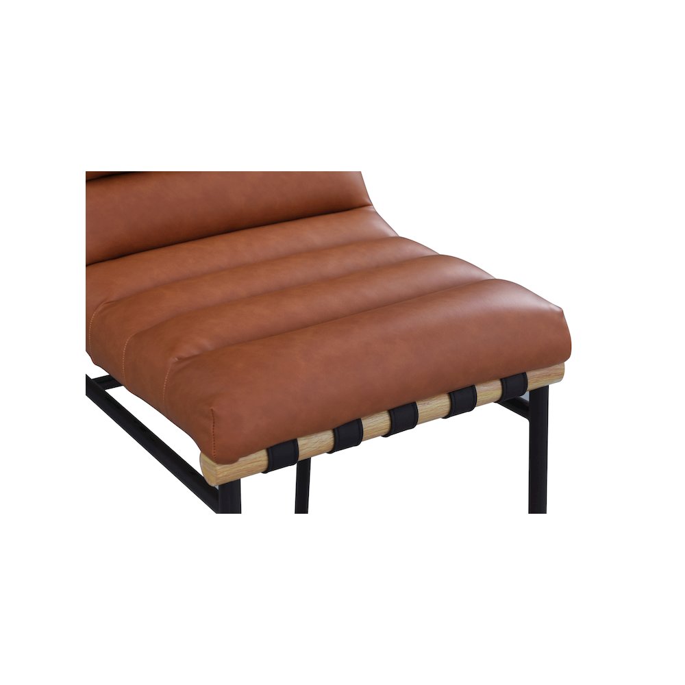 Burke Cognac Vegan Leather Counter Stool. Picture 4