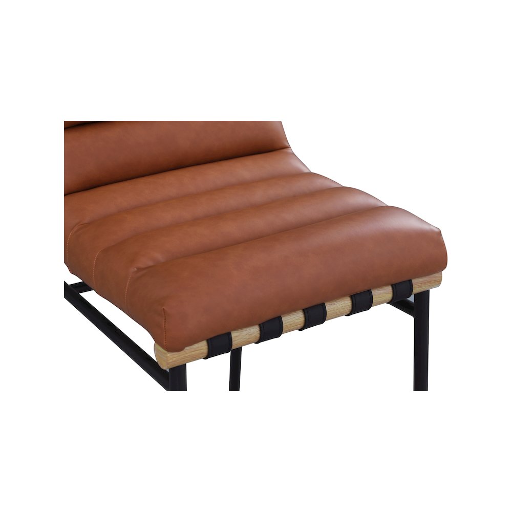 Burke Cognac Vegan Leather Counter Stool. Picture 5