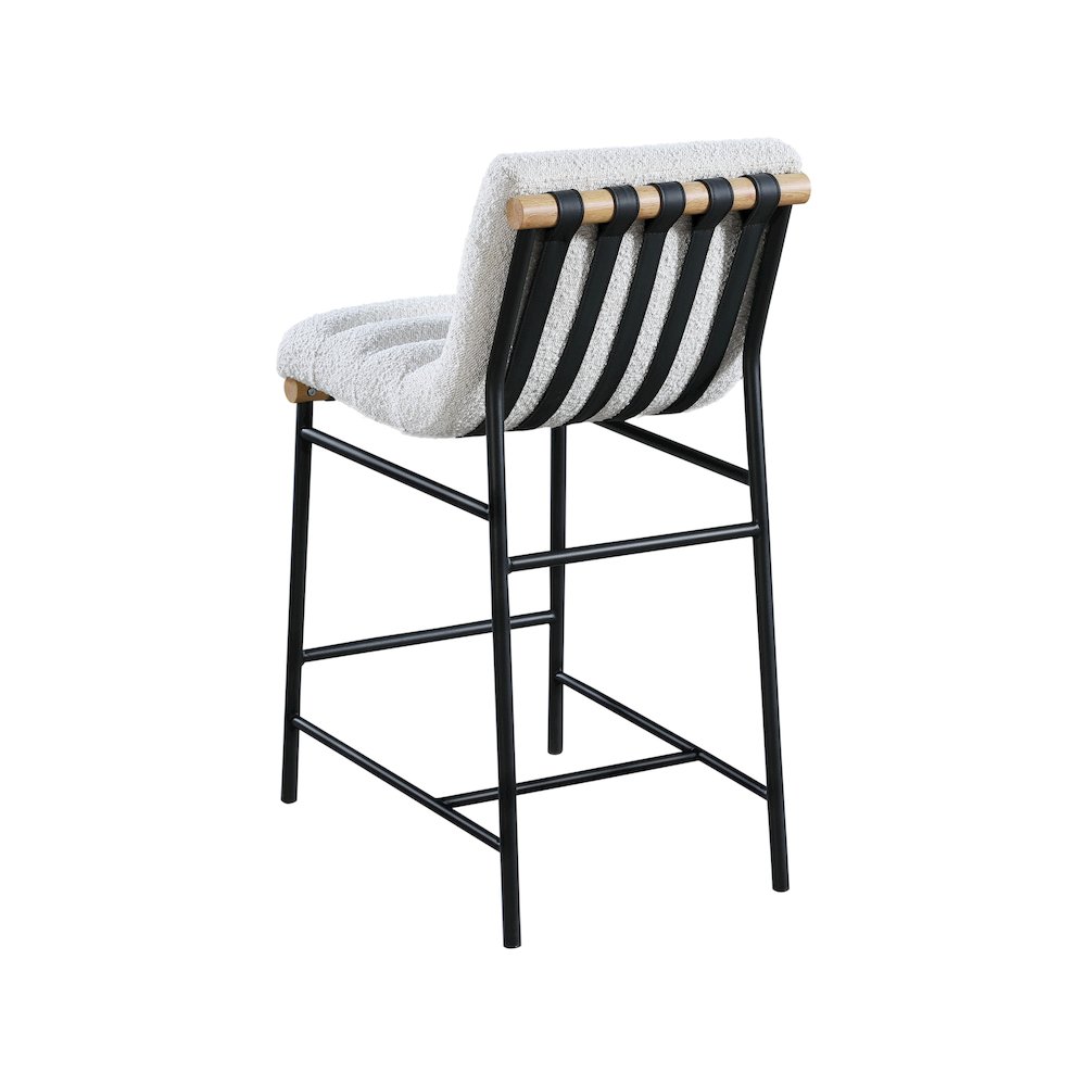 Burke Cream Boucle Fabric Counter Stool. Picture 2