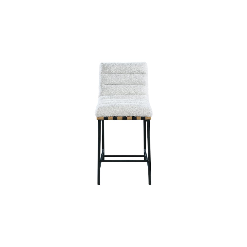 Burke Cream Boucle Fabric Counter Stool. Picture 3