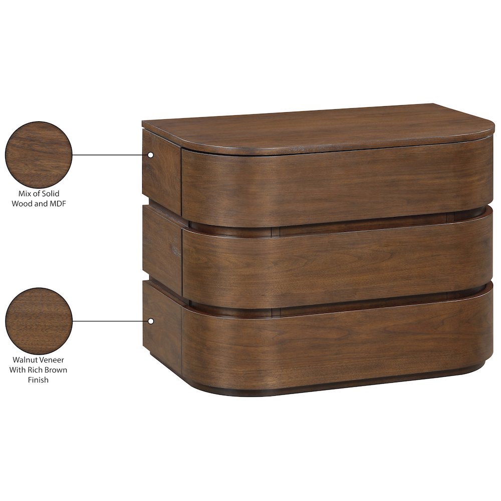 Annalise Brown Solid Wood Night Stand. Picture 12