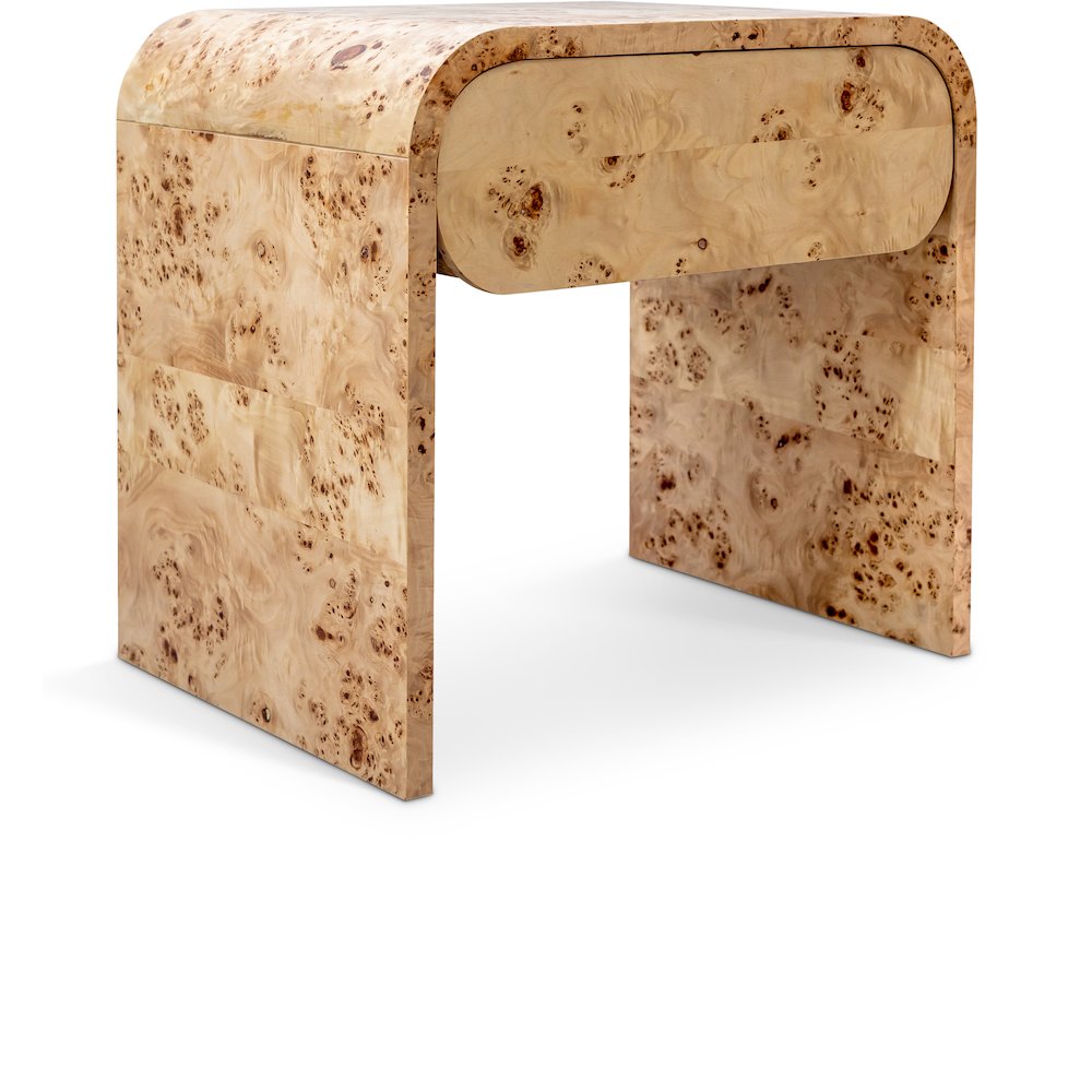 Cresthill Natural Burl Wood Night Stand. Picture 1