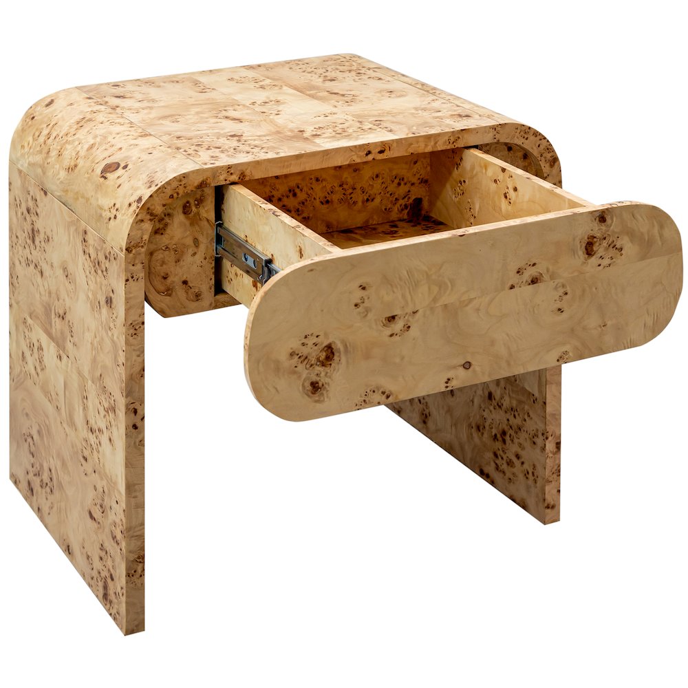 Cresthill Natural Burl Wood Night Stand. Picture 2