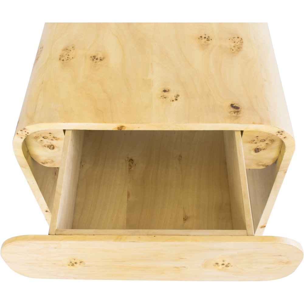 Cresthill Natural Burl Wood Night Stand. Picture 6