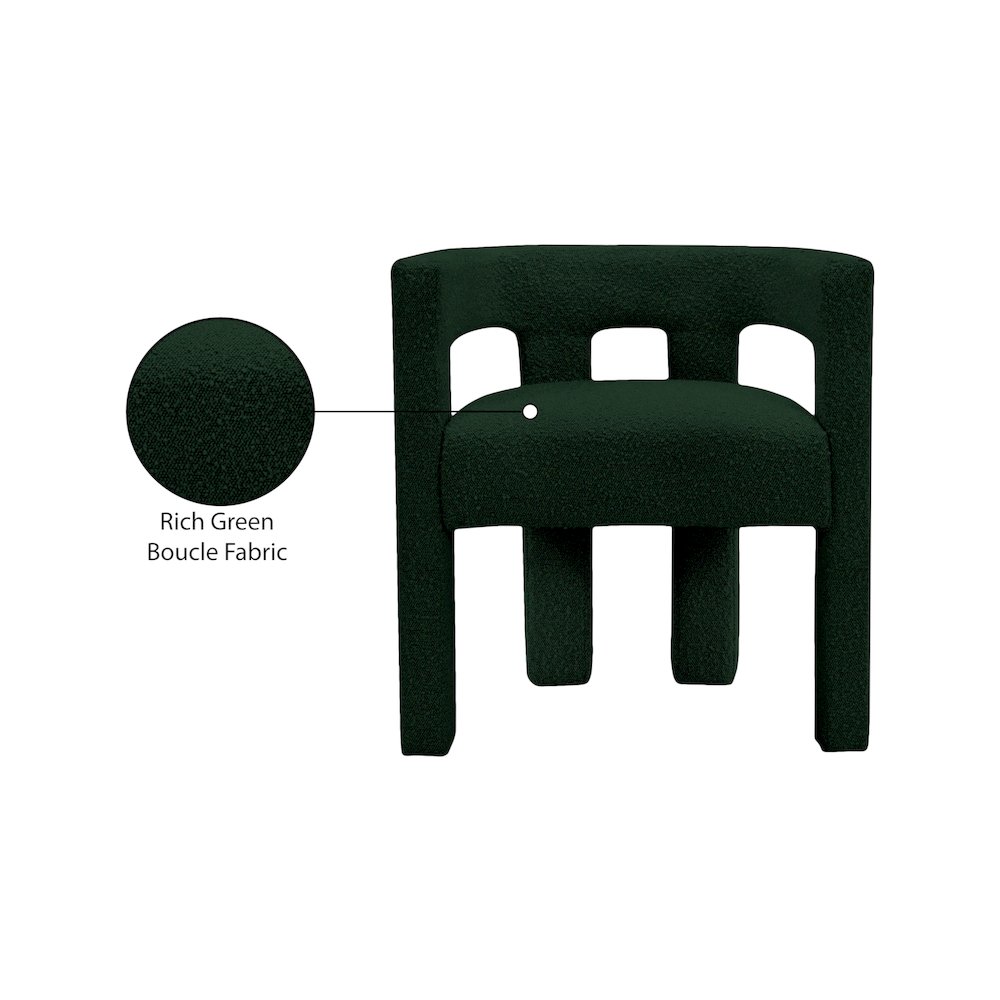 Athena Green Boucle Fabric Accent/Dining Chair. Picture 5