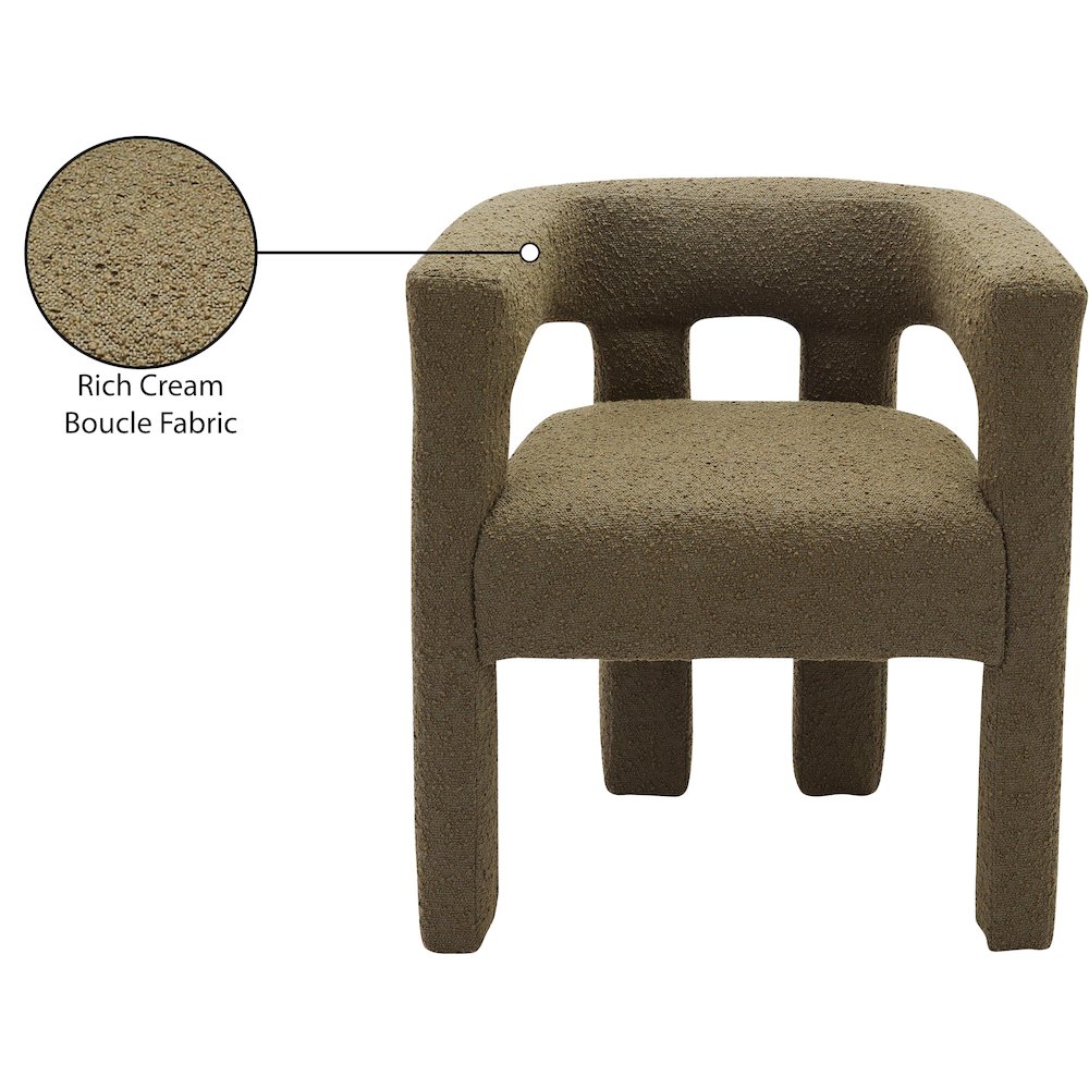 Athena Olive Green Boucle Fabric Accent/Dining Chair. Picture 9