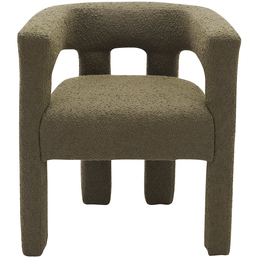 Athena Olive Green Boucle Fabric Accent/Dining Chair. Picture 1