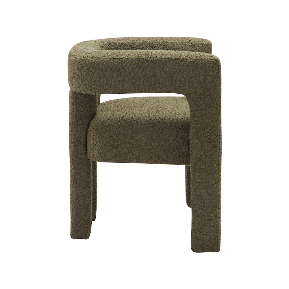 Athena Olive Green Boucle Fabric Accent/Dining Chair. Picture 3