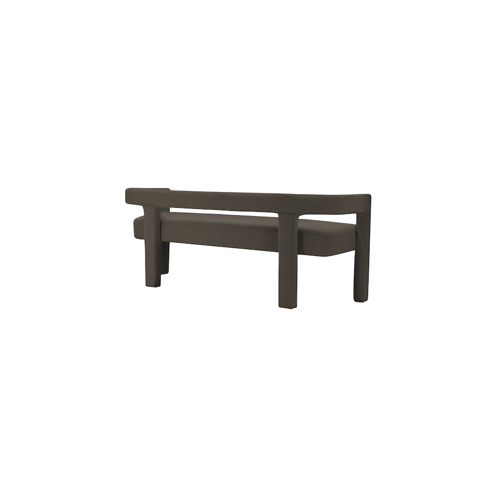 Athena Brown Boucle Fabric Bench. Picture 2