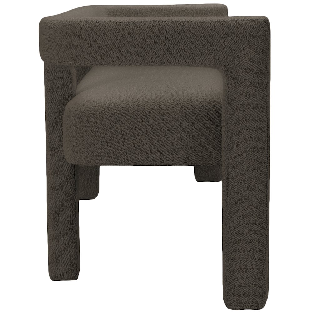Athena Brown Boucle Fabric Bench. Picture 3
