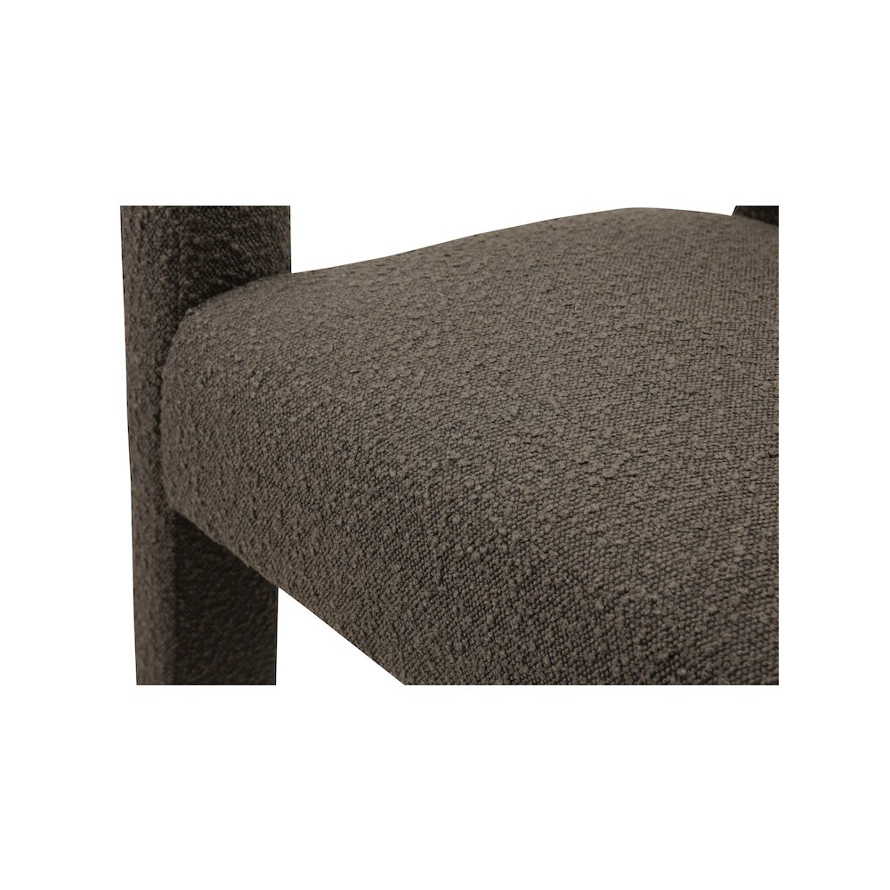 Athena Brown Boucle Fabric Bench. Picture 5