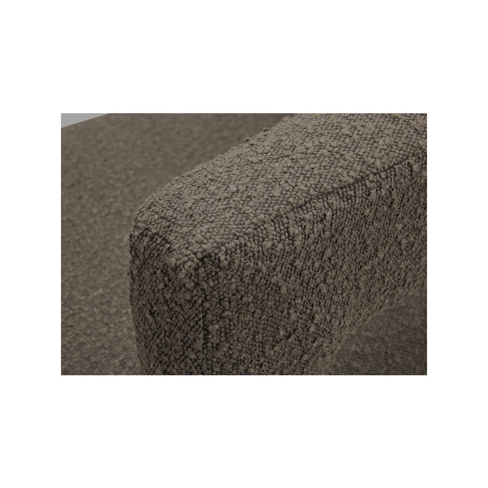 Athena Brown Boucle Fabric Bench. Picture 6