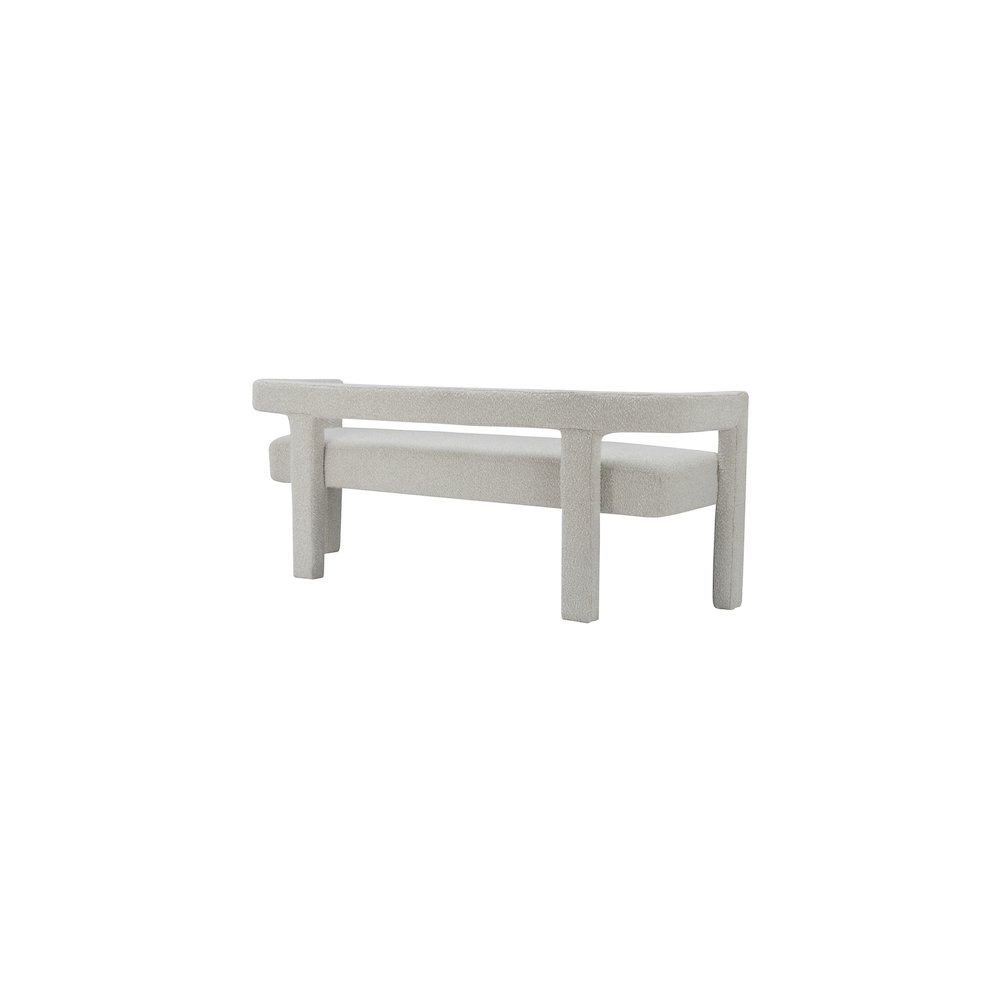 Athena Cream Boucle Fabric Bench. Picture 2