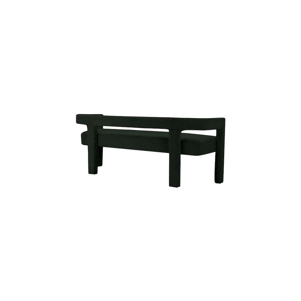 Athena Green Boucle Fabric Bench. Picture 2