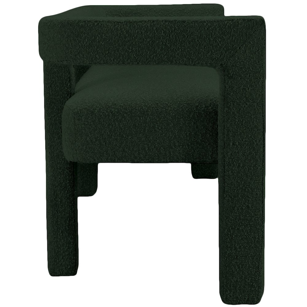 Athena Green Boucle Fabric Bench. Picture 3