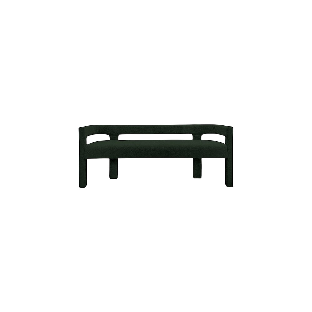 Athena Green Boucle Fabric Bench. Picture 4