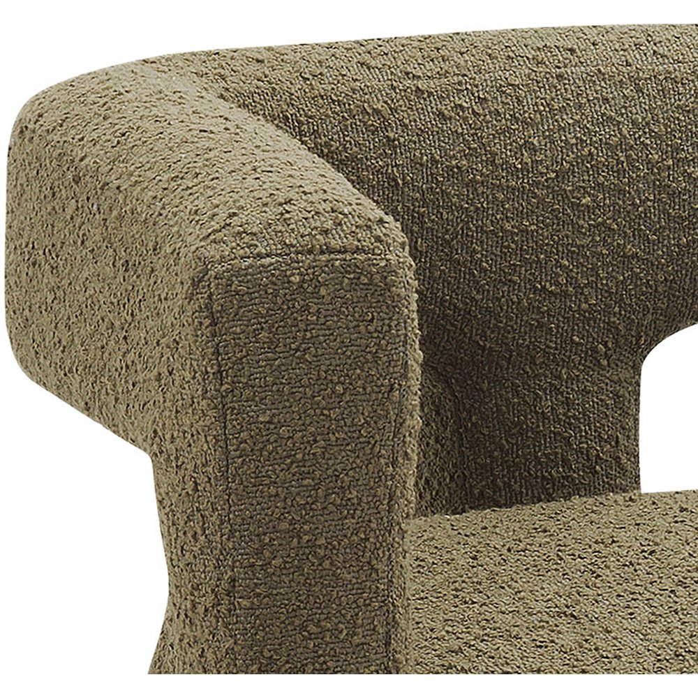 Athena Olive Green Boucle Fabric Bench. Picture 6