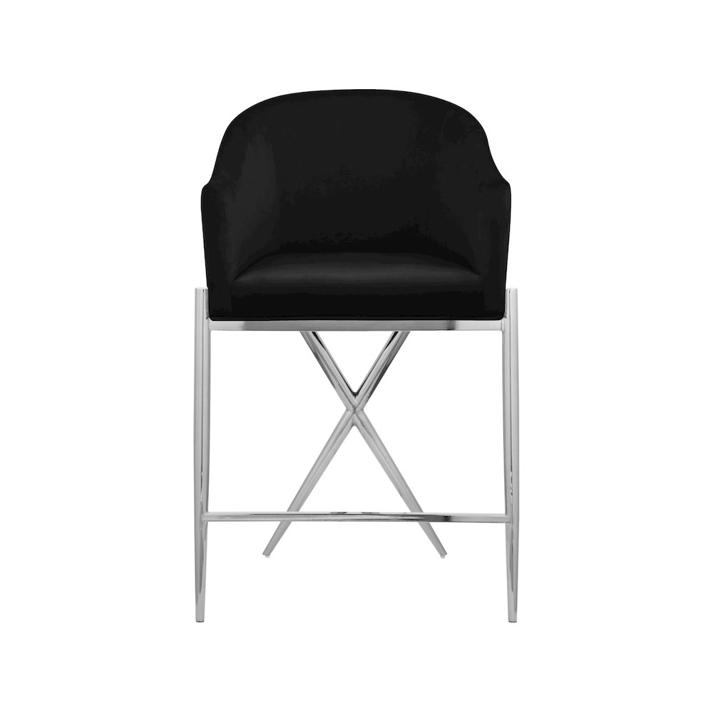 Xavier Black Velvet Counter Stool. Picture 3