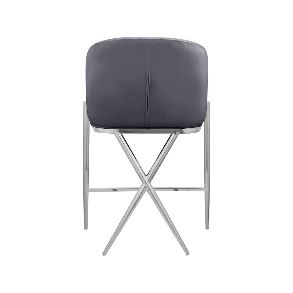 Xavier Grey Velvet Counter Stool. Picture 2