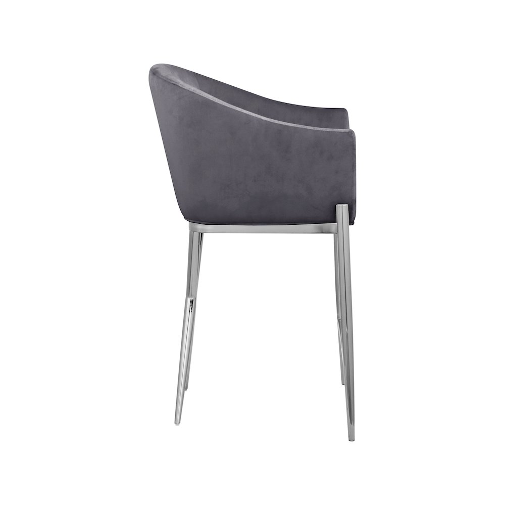Xavier Grey Velvet Counter Stool. Picture 4