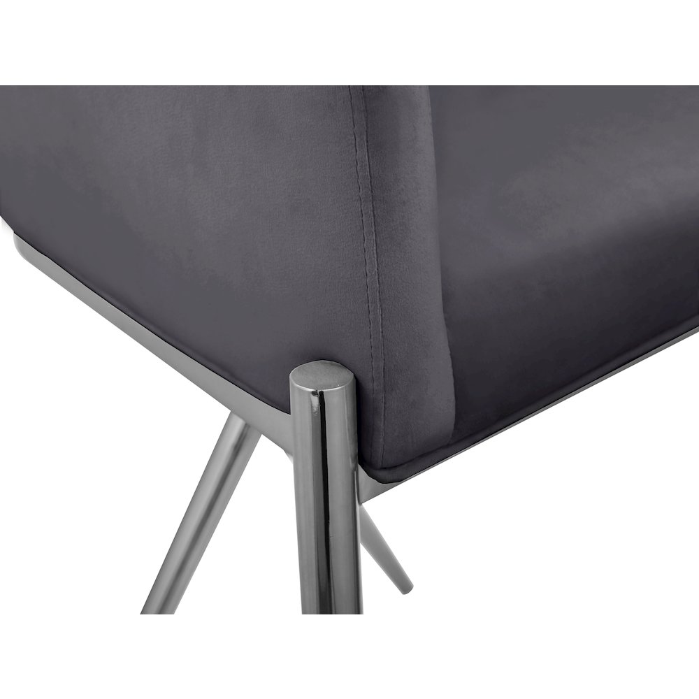 Xavier Grey Velvet Counter Stool. Picture 5