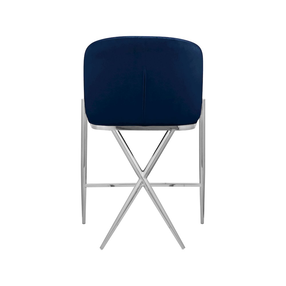 Xavier Navy Velvet Counter Stool. Picture 2