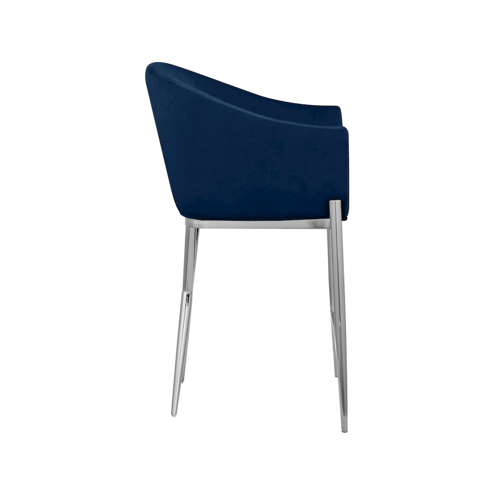 Xavier Navy Velvet Counter Stool. Picture 4