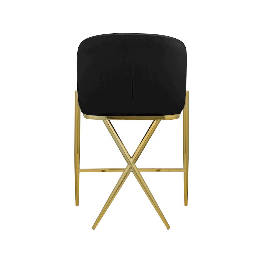 Xavier Black Velvet Counter Stool. Picture 2