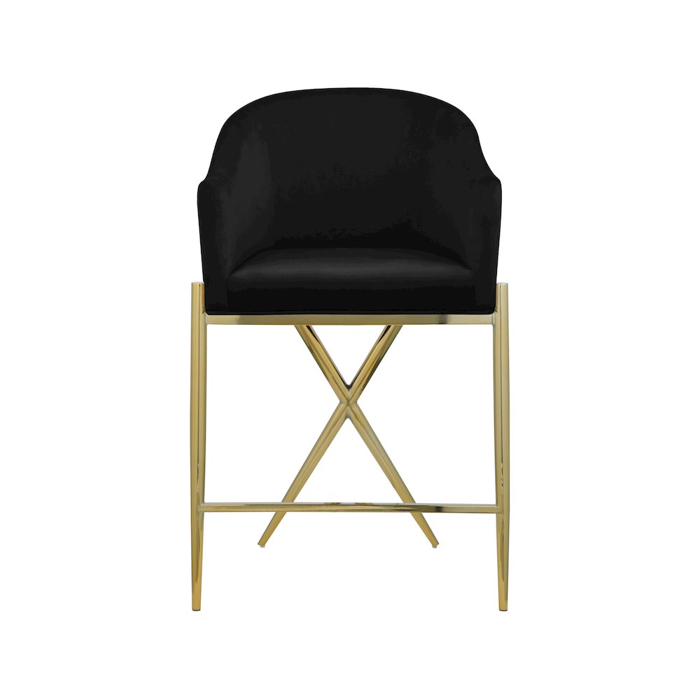 Xavier Black Velvet Counter Stool. Picture 3