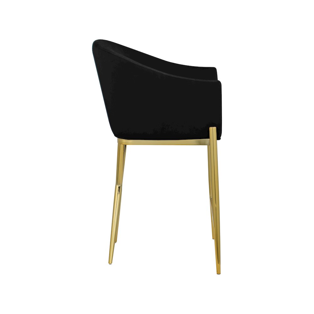 Xavier Black Velvet Counter Stool. Picture 4