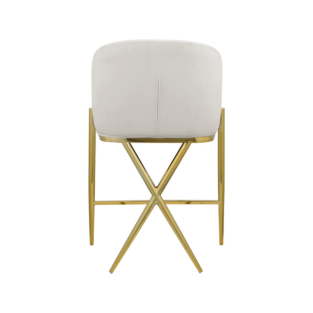 Xavier Cream Velvet Counter Stool. Picture 2
