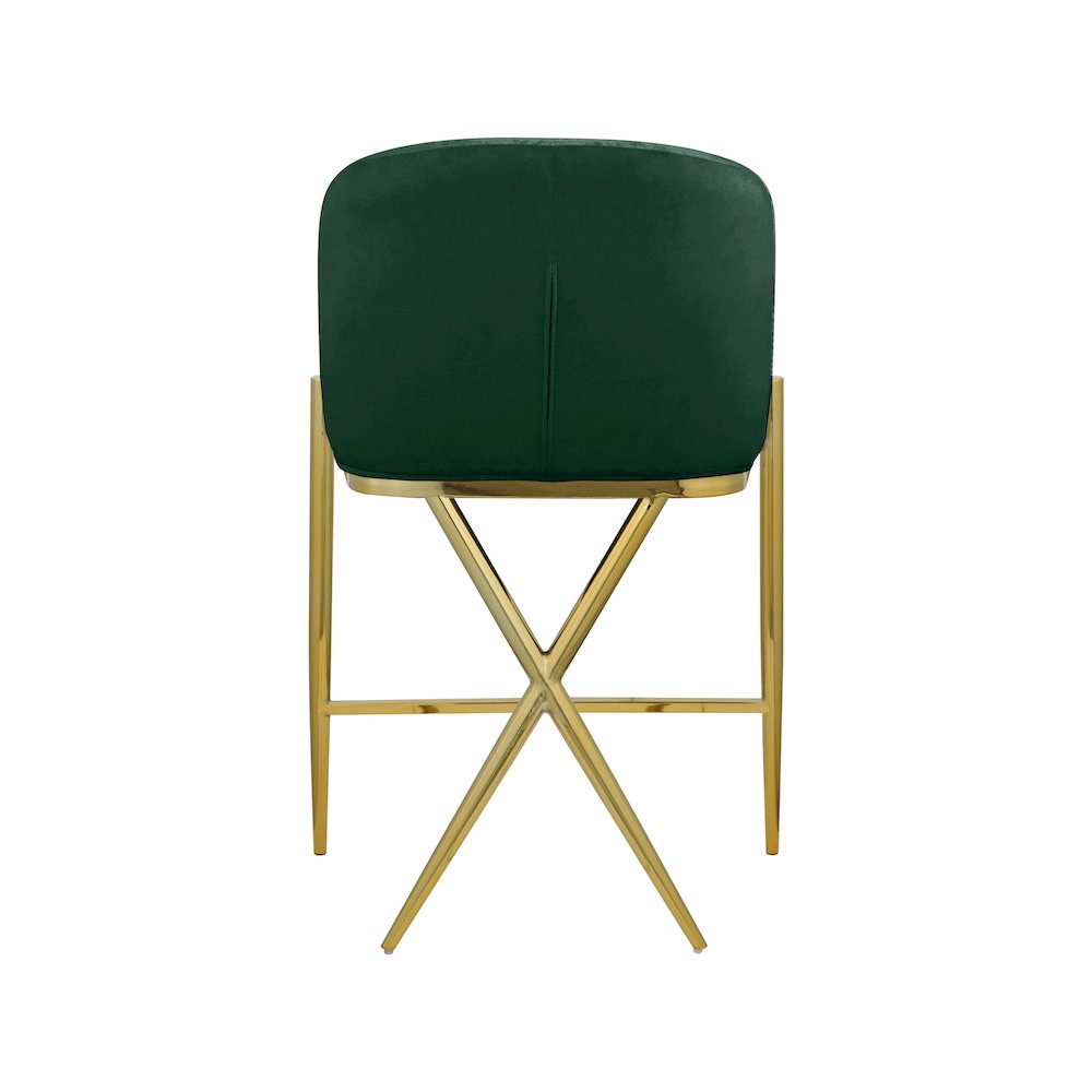 Xavier Green Velvet Counter Stool. Picture 2