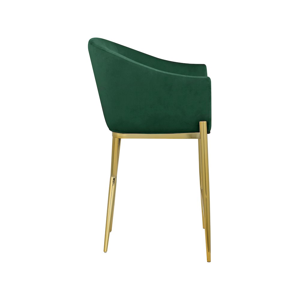 Xavier Green Velvet Counter Stool. Picture 4