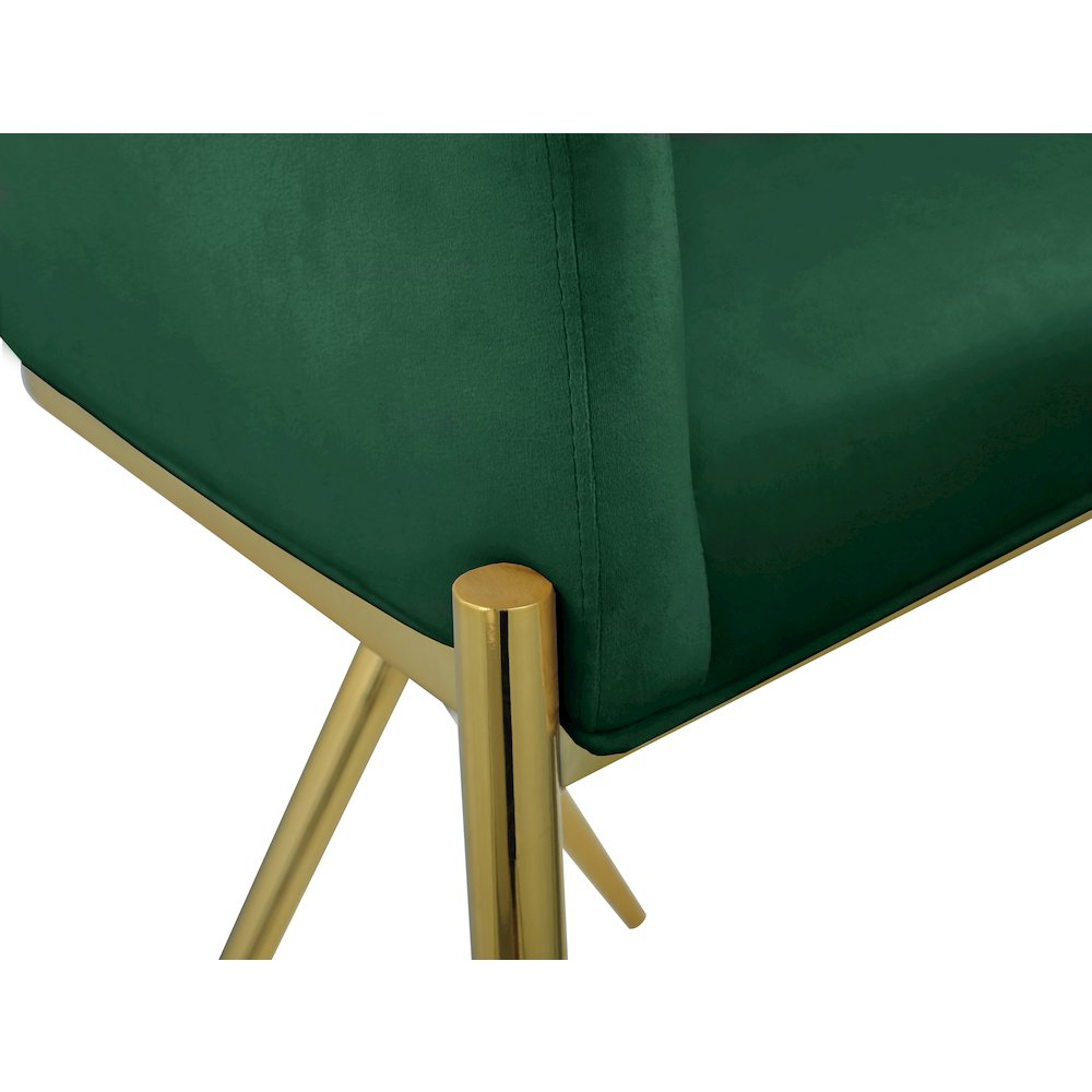 Xavier Green Velvet Counter Stool. Picture 5