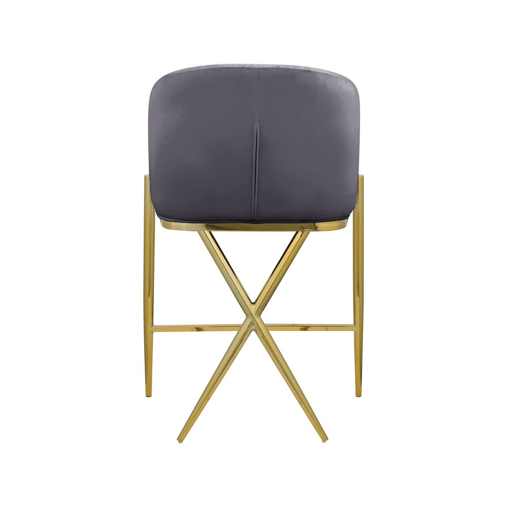 Xavier Grey Velvet Counter Stool. Picture 2