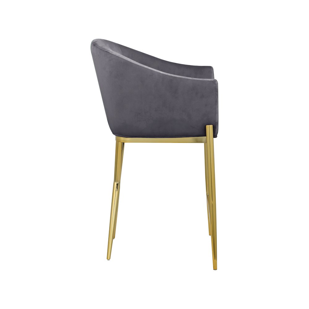 Xavier Grey Velvet Counter Stool. Picture 4