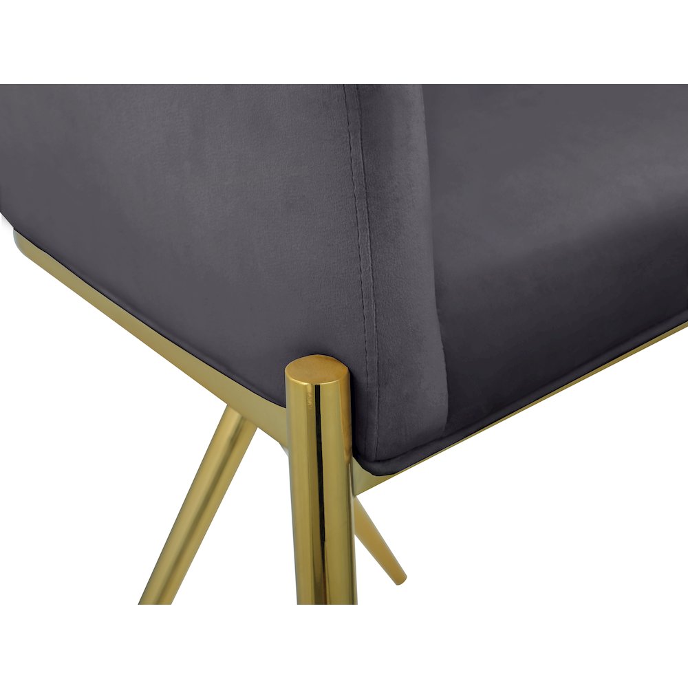 Xavier Grey Velvet Counter Stool. Picture 5