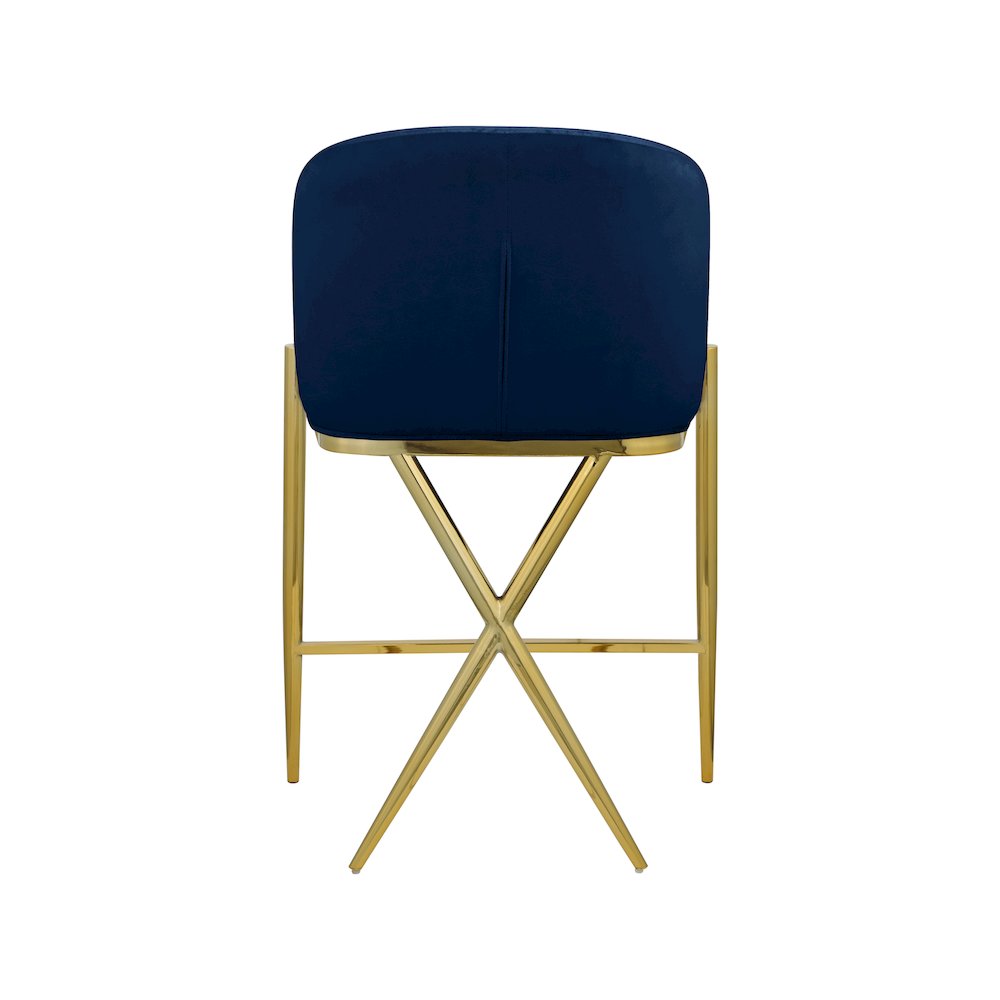 Xavier Navy Velvet Counter Stool. Picture 2