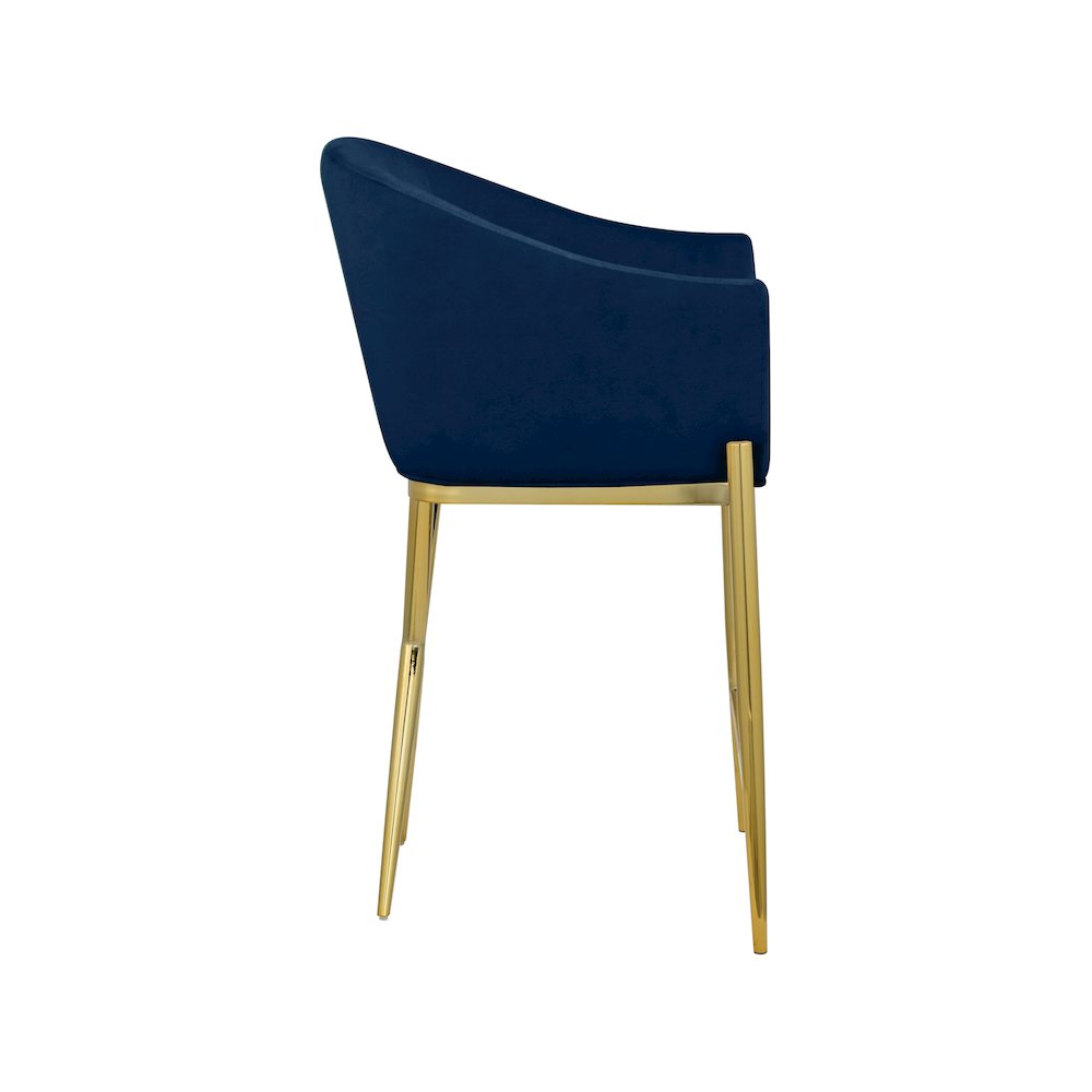 Xavier Navy Velvet Counter Stool. Picture 4