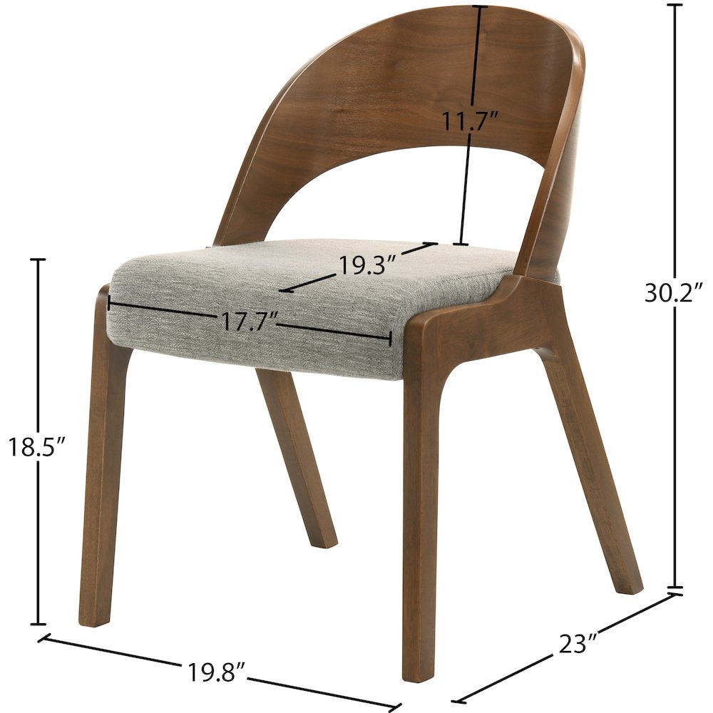 Woodson Grey Linen Textured Fabric Dining Chair, Set of 2. Picture 6