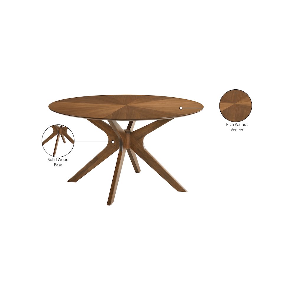 Woodson Rich Walnut Veneer Dining Table. Picture 6