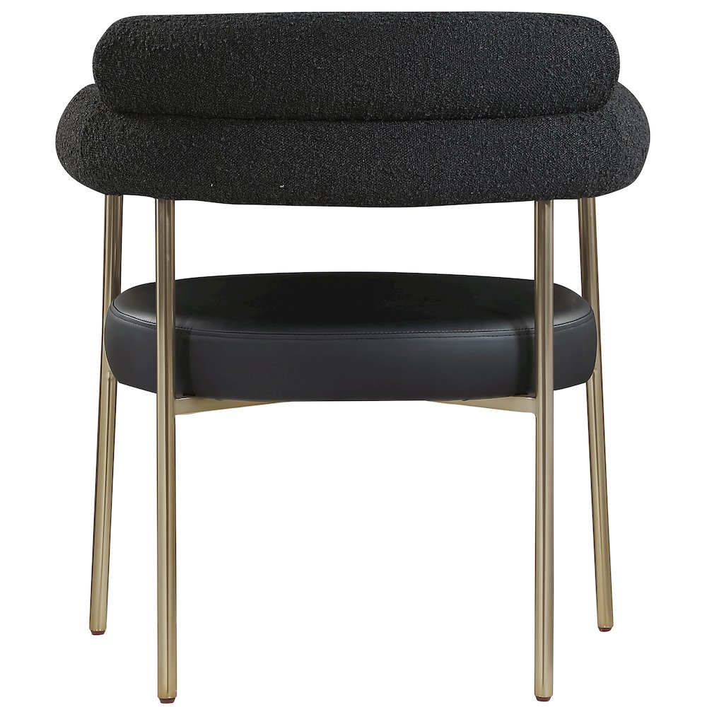 Blake Black Vegan Leather / Boucle Fabric Dining Chair, Set of 2. Picture 2