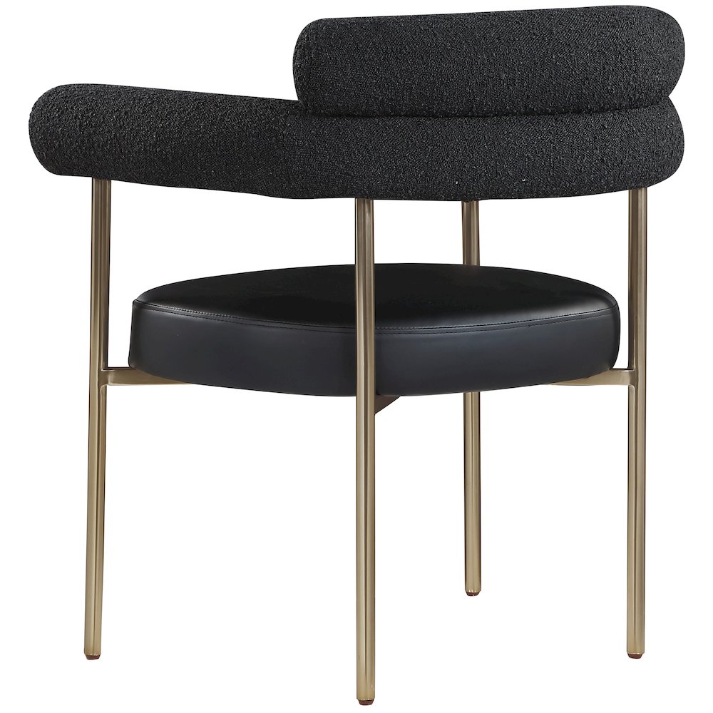 Blake Black Vegan Leather / Boucle Fabric Dining Chair, Set of 2. Picture 5