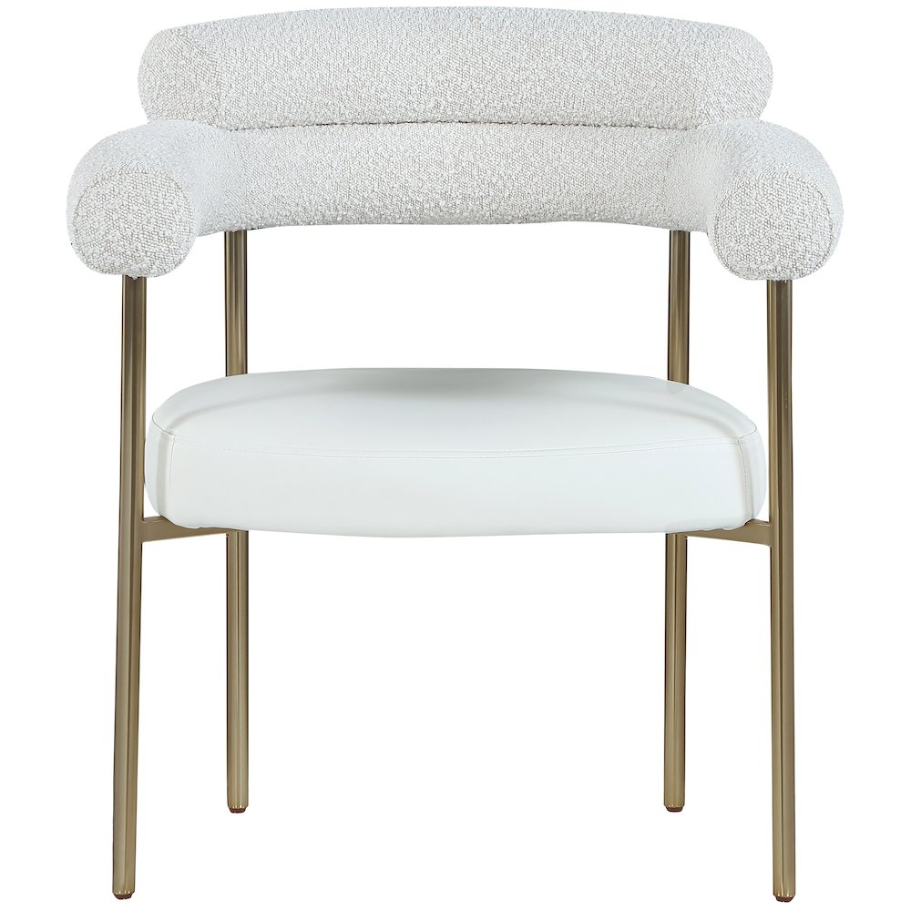 Blake Cream Vegan Leather / Boucle Fabric Dining Chair, Set of 2. Picture 3