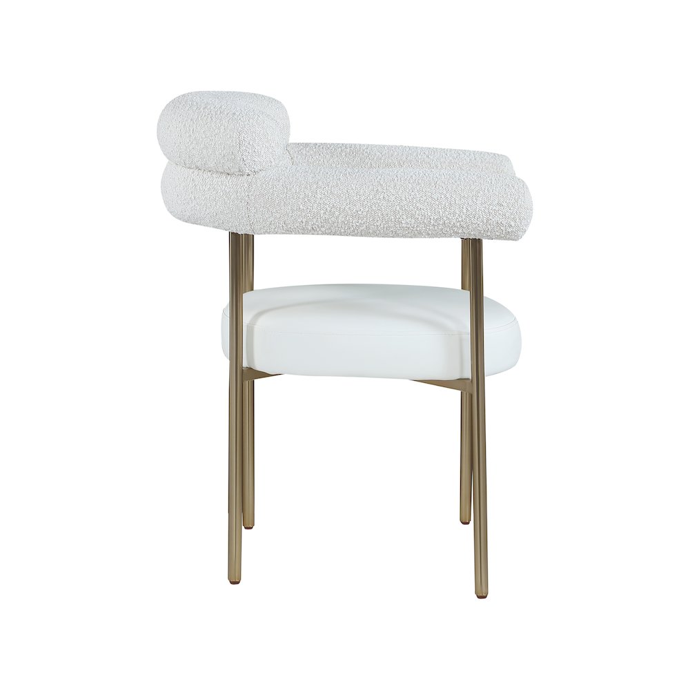Blake Cream Vegan Leather / Boucle Fabric Dining Chair, Set of 2. Picture 4